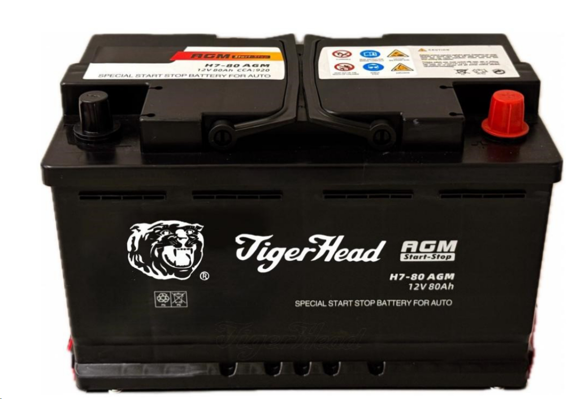 Batteries Tiger-head-h7-80-agm-start-stop