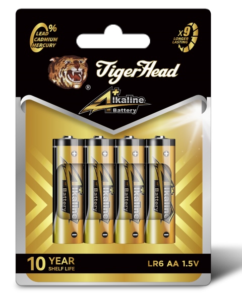 PILES ALCALINES TIGER HEAD A+ LR6 TAILLE AA