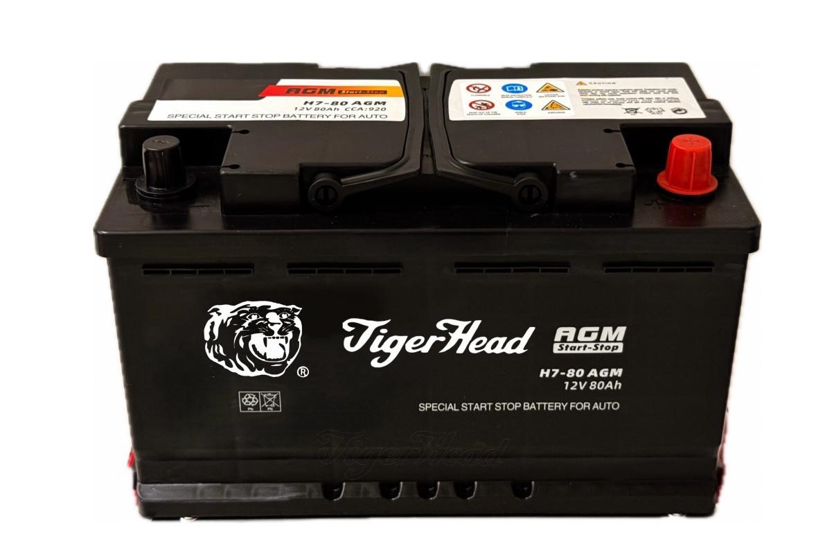 Batteries de démarrage et d'arrêt Tiger Head H7-80 AGM