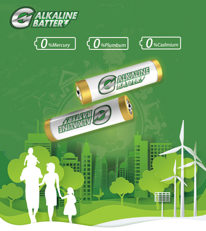 Bac de recyclage avec piles alcalines écologiques Tigerhead